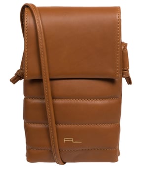 The 'Lilian' cross body phone bag from Pure Luxuries London's Knightsbridge Collection is handcrafted from gold standard Nappa leather with a super-soft and smooth finish. A fold-over top is secured with a magnetic press-stud. The main compartment is split into two sections and is lined with 100% cotton. A slip pocket on the rear of the bag provides on-the-go storage. Comes with a slim leather strap, with a drop length of 63cm. The minimalist Pure Luxuries logo is embossed in gold foil for a beautifully simple finishing touch.