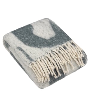 Inspired by modern and minimalist art; the Meta throw features a multitude of fluid abstract jacquard shapes, on an ultra-soft faux mohair fabric. Complete with twisted tassel edging on both sides, this design is perfect for layering within any neutral interior.