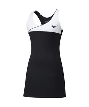 Mizuno Cuello Redondo Sin Mangas Liso Negro/Blanco Vestido Amplify Mujer K2GH921509