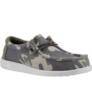 Stap in de altijd comfortabele Wally Washed Camo met gedessineerd, gewassen en digitaal bedrukt textiel in vier voetondersteunende kleuren die boswandelingen en alle andere dingen die je verkent dempen.