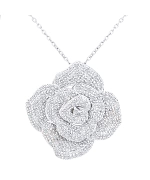 9K (375) witgoud: 3,1 gram; # Diamant: 0,25 ct; # Afmeting: 46 cm x 1,84 cm x 1,83 cm