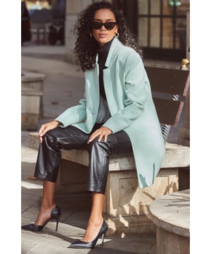 REASONS TO BUY:

Cosy never looked so chic
Sleek tailored style with notch neck detail
Flattering hem length
Single-breasted fastening nips in your waist
Trending sage green shade
For your work and weekend wardrobe