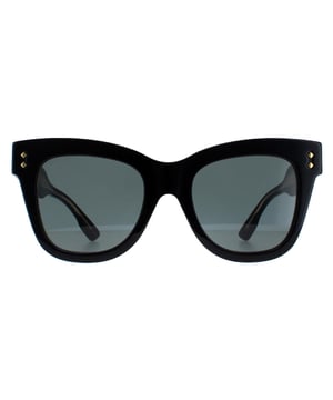 Gucci Cat Eye Womens Pink Green GG1082S  Sunglasses are a bold cat eye frame that effortlessly complements any outfit. The frame is made from high-quality acetate, renowned for its durability and lightweight nature, ensuring a comfortable fit. Gucci's logo features on the front frame for brand authenticity.