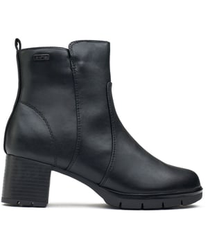 Zwarte Jana binnen rits laarzen voor dames, gemaakt van synthetisch materiaal en een rubberen zool. Met: ritssluiting aan de binnenkant, warme fleece voering, hakhoogte 6 cm en 100% veganistisch.