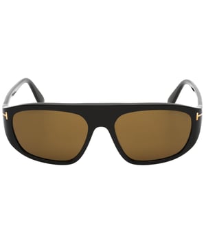 Schwarze Tom Ford-Sonnenbrille, Brillenglasbreite = 58 mm, Nasenstegbreite = 0,1 mm, Bugellange = 146 mm, Sonnenbrille, Sonnenbrillenetui, Reinigungstuch und Pflegehinweise im Lieferumfang enthalten, 100 % Schutz vor UVA- und UVB-Sonnenlicht und entspricht der britischen Norm EN 1836: 2005, Schwarze Sonnenbrille