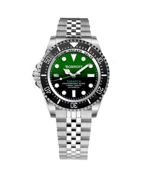 Bobroff BF0002iJ - Reloj para hombre automático acero inoxidable• material: acero inoxidable• cristal: saphir• pulsera: acero inoxidable• correa: plata verde• resistencia al agua: 1000 m (100 ATM)• tamaño de la caja: 44 mm