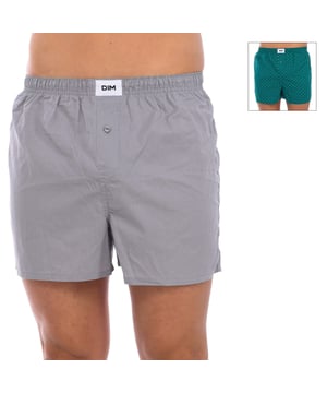 Pack-2 Boxers of the brand DIM.
 Color Grey-green
 Elastic waistband with brand print.
 Comfortable and soft fabric.
 Quality raw materials.
 Seams seen in tone.

 Composition: 100% Cotton

 -Wash at max temperature 40º.
 -Do not bleach.
 -Do not use dryer.
 -Do not use iron.
 -Do not dry clean.
 Composition: 100% cotton
 Care:
-Wash at a maximum temperature of 40º.
 -Do not use bleach.
 -Do not use dryer.
 -Do not use an iron.
 -Do not dry clean.