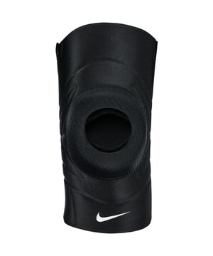 35% Polyester, 29% Neopreen, 24% Thermoplastisch Rubber, 9% Spandex, 3% Nylon. Stof: Netwerk. Slijtvast, Gearticuleerd Kruis, Gelvulling, Open Patella. Stoftechnologie: Ademend, Dri-FIT, Duurzaam. Ontwerp: Logo. Bevestiging: Pull-On.