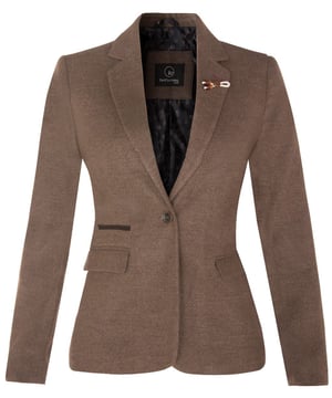 A sophisticated throwback to a timeless classic, this retro women's tweed blazer jacket is a perfect addition to any wardrobe. Made from premium wool with a herringbone design and contrast elbow patches with contrasting stitching, this blazer will offer a touch of refinement to any outfit. Crafted using a half canvas construction that moulds to your body shape the more you wear it, with flap pockets and buttoned cuffs, this jacket will be something that you will look your best in year after year. Perfect for sophisticated casual, formal events and themed occasions, there are no better tweed jackets for your wardrobe.