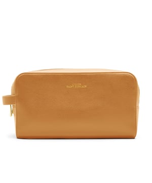 Unisex Toiletry Bag - Double compartment - Zipped closures - Zipped inside pockets and single compartments - Peeble Leather finish