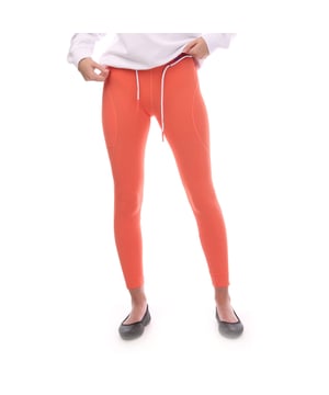 Off White ATHL Logo Band Leggings in coral.- Elasticated waistband with drawstring waist.- Logo-jacquard waistband.- Patch pockets.- Cropped legs finished with panelling.- Stretchy fabric.- 59% Polyamide  41% Elastane.- Ref: OWVG0350012600