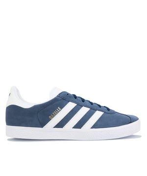 Children Boys adidas Originals Gazelle Trainers in collegiate navy<BR><BR>- Premium suede upper.<BR>- Lace closure.<BR>- Synthetic leather lining to heel.<BR>- Comfortable textile lining.<BR>- Padded collar.<BR>- Textured tongue with moulded Trefoil branding.<BR>- Synthetic leather 3-Stripes to sides with foil print Gazelle branding.<BR>- Synthetic leather heel patch with printed Trefoil branding.<BR>- Removable Ortholite sockliner for comfort and odour control.<BR>- Rubber cupsole.<BR>- Suede upper  Synthetic and textile lining  Synthetic sole.<BR>- Ref: BY9162