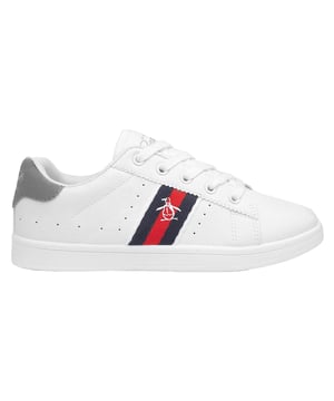Penguin Plane Lace-Up White Synthetic Kids Entrenadores Pen4055 White