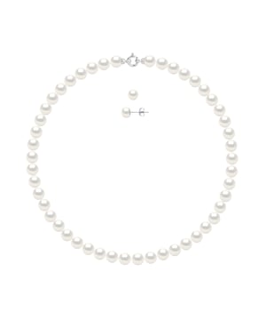 Set Necklace + Earrings - Real Cultured Freshwater Pearls Round 8-9 mm - COLOR NATURAL PEARL WHITE is made up of a Row of PEARL - Length 42 cm - Sea Ring Clasp White Gold 375 together with a Pair of Earrings B 7-8 mm - Butterfly Clasp White Gold 375 - Delivered with Certificate of Authenticity and International Guarantee - MADE IN FRANCE