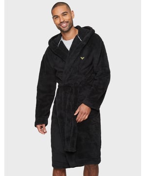 Stay cosy with this hooded robe from Threadbare. It is made from a soft fleece with a self-tie waist and two deep pockets for your night-time essentials.