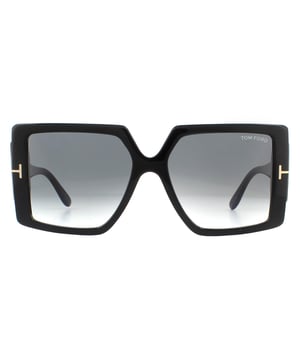 Tom Ford Sunglasses Quinn FT0790 01B Shiny Black Grey Smoke Gradient are a bold Tom Ford style with wide tapering temples which of course feature the "T" Tom Ford icon..