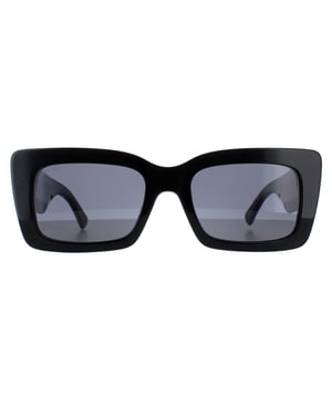 Jimmy Choo Rectangle Womens Black Grey Blue VITA/S  Sunglasses are a trendy rectangle  frame, enhancing your facial features while providing optimal sun protection. The high-quality acetate material used in their construction ensure durability and comfort, making them the ideal companion for both everyday wear and special occasions. The Jimmy Choo logo features on the temples for brand authenticity.
