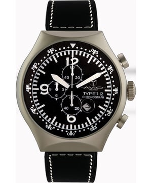 Avio milano: reloj negro para hombre de 50 mm