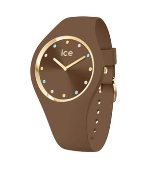 Diese Ice Watch Ice Cosmos - Cappuccino Analog Uhr für  Damen ist das perfekte Accessoire zum tragen oder verschenken. Ihr Braun 34 mm Rund Gehäuse kombiniert mit dem bequemen Braun Armband aus  Silikon garantiert, dass Sie diese atemberaubende Uhr kompromisslos genießen werden. Angetrieben von einem hochwertigen Quarz Uhrwerk und wasserdicht bis 10 bars, läuft Ihre Uhr stets weiter. Silikon-Uhrenarmband machen es angenehm zu tragen und führen Sie zu Edge-Sport-Mode. Perfekt für Indoor- und Outdoor-Aktivitäten. Diese hochwertige Uhr hat ein Braun Silikon Band ( 19 cm Länge und 14 mm Breite) mit einer Dornschließe Gehäusedurchmesser: 34 mm,Gehäuse Höhe: 8 mm, Gehäusefarbe: Braun und Zifferblattfarbe: Braun