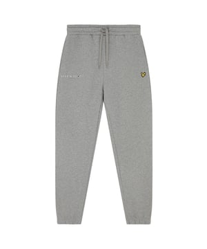 Lyle & Scott grijze broek, 1 achterzak, broek met omslag, tailleband met trekkoord, zwarte joggingbroek, merklogo, grijze joggingbroek