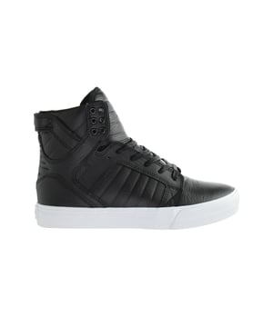 Supra Skytop Black/White Lace-Up Black Otros entrenadores de cuero para hombre 08003 011 M