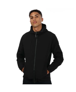 Mens Weekend Offender Parachute Jacket in black.- Adjustable peaked hood with drawcord.- Full zip fastening.- Zip sealed side entry pockets.- Webbed zip puller.- High density Weekend Offender print.- Signature embossed metal badge.- Elasticated cuffs.- DWR coated (Durable Water Repellent).- Regular fit.- Shell: 100% Nylon with Polyurethane Backing. Body Lining: 100% Polyester.- Ref: WOSJK510B
