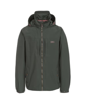 Wasserdichte Jacke mit verstellbarer, verdeckter Kapuze. 2 untere Taschen. 2 Brusttaschen mit Reißverschluss. Kordelzug am Saum mit seitlichen Einstellmöglichkeiten. Elastische Manschette mit verstellbarer Lasche. Innere Reißverschlusstasche. Wasserdicht 5000mm, atmungsaktiv 5000mvp, winddicht, verschweißte Nähte. Außenmaterial: 100% Polyamid Taslan, PU-Beschichtung. Innenfutter: 100% Polyester. Trespass Mens Chest Sizing (ca.): S - 35-37in/89-94cm, M - 38-40in/96.5-101.5cm, L - 41-43in/104-109cm, XL - 44-46in/111.5-117cm, XXL - 46-48in/117-122cm, 3XL - 48-50in/122-127cm.