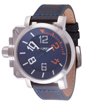 Reloj Haurex Italia para hombres en azul gun (azul). Este reloj Haurex Italia con esfera azul cuenta con índices grandes y claros, así como manecillas luminosas y una manecilla de segundos. La parte posterior está asegurada mediante una corona T con un protector. Las correas de cuero genuino negro con costuras azules se cierran cómodamente con una hebilla tang para un uso seguro durante todo el día. Edad: Adulto Color de la correa: Negro Tipo: Analógico Características del producto: Resistente al agua Forma de la caja: Redonda Material: Cuero Grosor de la caja: 13mm Ancho de la correa: 21mm Movimiento de la correa: Cuarzo Longitud de la correa: 8.5 pulgadas Color de la esfera: Azul Diámetro de la caja: 46mm Corona: Pusible Género: Masculino Tipo de cierre: Hebilla Profundidad de resistencia al agua: 100 metros Material de la ventana de la esfera: Mineral Las correas de relojes para hombres se pueden ajustar para adaptarse a muñecas de 7.5 a 8.5 pulgadas.