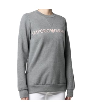 Sweat Emporio Armani Classic GA Logo Damen Grau Baumwolle. Authentisches Kleidungsstück der Marke Emporio Armani - Streetwear/Sportswear Design von Emporio Armani - Emporio Armani für Damen, perfekt für den Alltag - Das graue Sweatshirt von Emporio Armani lässt sich ideal mit Ihrer restlichen Garderobe kombinieren - angenehmes Baumwollmaterial - klassisch - Classic GA Logo -