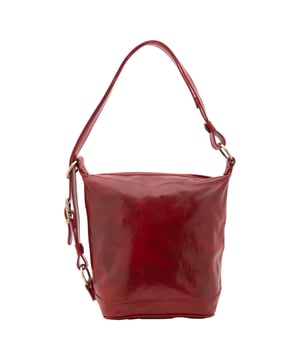Bolso tipo bombonera para mujer. El cierre es con cremallera. Los bolsillos internos son uno con cremallera. Los bolsillos externos están ausentes. La bandolera es ajustable en piel. Falta el mango. Hay un compartimento interno. El material exterior es auténtica piel de vacuno. Internamente está forrado en algodón. Medidas: 34x33x15 cm. Hecho en Italia