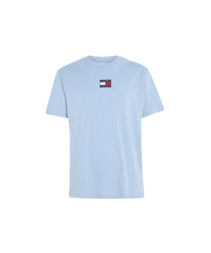 T-Shirt Tommy Jeans Original Flag Logo Center Herren Blau Baumwolle. Authentisches Kleidungsstück der Marke Tommy Jeans - Streetwear/Sportswear-Design von Tommy Jeans - Tommy Jeans für Herren, perfekt für den Alltag - Das blaue T-Shirt von Tommy Jeans lässt sich ideal mit der restlichen Garderobe kombinieren - bequeme Baumwollqualität - klassisch - Original Flag Logo Center -