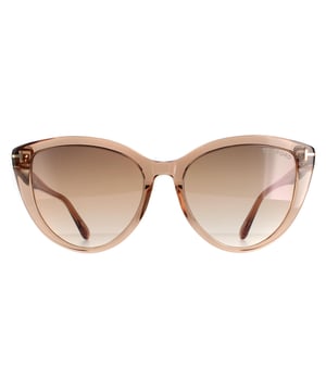 Tom Ford Cat Eye Womens Shiny Light Brown Brown Mirror FT0915 Isabella Sunglasses are a luxurious cat eye design crafted from premium acetate finished with the metal Tom Ford T logo on the temples..