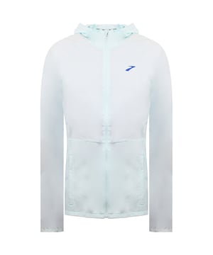 The Brooks Canopy Women's Running Jacket is a lightweight, packable, and weather-resistant layer perfect for tackling unpredictable weather conditions. Designed with functionality and style in mind, this jacket keeps you comfortable, dry, and prepared for your run.

Key Features:
Manufacturer Colour:

Ice Blue

Water-Resistant and Windproof:

DriLayerÂ® Seal fabric offers protection from light rain and wind, making it ideal for breezy and damp conditions.


Lightweight Construction:

Ultra-light material ensures unrestricted movement while maintaining durability.


Packable Design:

Folds into its built-in pocket with an attached strap for convenient carrying when not in use.


Breathable Fabric:

Ventilation zones provide airflow, preventing overheating during intense runs.


Adjustable Hood:

Features a stowable hood for customizable coverage without unnecessary bulk.


Secure Storage:

Zippered hand pockets and a chest pocket provide safe storage for essentials like keys, cards, or gels.


Reflective Accents:

Thoughtfully placed reflective details enhance visibility in low-light conditions, ensuring safety during early morning or evening runs.


Sleek Design:

Light blue color with a minimalist aesthetic for a stylish, modern look that complements your running gear.


Comfortable Fit:

Elastic cuffs and an adjustable hem keep the jacket securely in place and prevent cold air from seeping in.



Whether you're facing light rain, gusty winds, or just looking for an ultra-light layer, the Brooks Canopy Women's Light Blue Running Jacket ensures you stay comfortable and protected on every run.