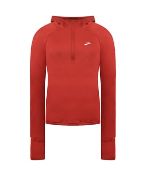 The Brooks Notch Thermal 2.0 Women's Running Hoodie is a versatile and cozy layer, perfect for chilly runs and outdoor activities. Combining warmth, moisture-wicking performance, and a sleek design, this hoodie ensures you stay comfortable and focused on your goals.

Key Features:
Manufacturer Colour:

Copper

Thermal Insulation:
Soft, brushed thermal fabric provides excellent warmth while remaining lightweight and breathable.
Moisture-Wicking Technology:

DriLayerÂ® fabric wicks sweat away, keeping you dry and comfortable even during intense workouts.


Built-In Hood:

Adjustable hood offers extra warmth and protection against cold wind, perfect for unpredictable weather.


Thumbholes and Extended Sleeves:

Thumbholes keep sleeves in place and add extra coverage for your hands on colder days.


Fitted Design:

Semi-fitted silhouette contours the body for a flattering fit without restricting movement, making it ideal for layering.


Discreet Storage:

Includes a zippered pocket to securely hold essentials like keys, cards, or small energy gels.


Reflective Details:

Strategically placed reflective accents enhance visibility in low-light conditions, improving safety during early morning or evening runs.


Stylish Brown Color:

Rich brown tone combines a modern aesthetic with functionality, making it a versatile addition to your wardrobe.



The Brooks Notch Thermal 2.0 Women's Brown Running Hoodie is a must-have for those who refuse to let colder weather interrupt their running routine. It's perfect for layering or wearing solo to stay warm, dry, and comfortable on your runs.