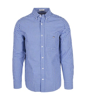 Gant Reg Poplin Gingham Shirt College Blue
Crafted in a durable poplin fabric, this is an essential to elevate any wardrobe. In a stunning Gingham fabric with a blue and white collar and features an 80&rsquo;s inspired GANT shield logo embroidered at the chest pocket and a curved hem. This is a preppy classic can be worn with chinos and a nice shoe for an instant, no hassle, smart look.

Cotton 100%
Polin Fabric
Button down
Chest pocket
Embroidered logo
Style - 3000120.