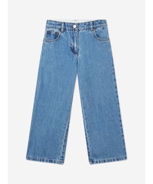 Experience timeless fashion with the Girls Wide Leg Jeans in Blue by Stella McCartney. Tailored for AW2024, these jeans blend iconic style with modern comfort for your girl. Ideal for both casual outings and stylish gatherings, they offer a versatile addition to her wardrobe. Key features include: Luxurious Design: Crafted with precision, embodying Stella McCartney's dedication to quality.   Comfort Fit: Wide leg cut ensures freedom of movement and comfort all day long.   Sustainable Fabric: Made with eco-friendly materials, reflecting a commitment to the environment.  Elevate her style with these chic, sustainable jeans from Stella McCartney. Shop now and embrace elegance in every step!