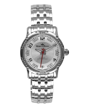 Reloj Yonger de acero inoxidable con esfera plateada
