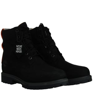 The Timberland 6-Inch WP Teadlight Men's Black Boots are a versatile and rugged choice for men who want both style and durability in their footwear. Here are the key features of these boots:

 Black Leather Upper:  These boots are typically crafted from premium black leather, which offers a sleek and classic appearance while providing durability and resistance to wear and tear.

 Classic 6-Inch Height:  These boots feature the iconic 6-inch height, which provides ankle support and protection. They are versatile enough to be worn for various occasions, from casual outings to outdoor activities.

 Waterproof Construction: Timberland is known for its waterproof boots, and the 6-Inch WP Teadlight line is designed to keep your feet dry in wet conditions. They often feature seam-sealed construction and waterproof leather.

 Padded Collar and Tongue:  The boots come with a padded collar and tongue for added comfort and to reduce the risk of chafing or discomfort during extended wear.

 Lace-Up Closure:  Typically, these boots feature a lace-up closure system with rustproof hardware, allowing you to achieve a secure and customized fit while ensuring long-lasting durability.

 Anti-Fatigue Technology: Some Timberland boots, including the 6-Inch WP Teadlight line, come with anti-fatigue technology in the midsole. This technology provides all-day comfort and support, making them suitable for extended wear.

 Versatile Style:  These boots are designed to be versatile, making them suitable for a range of outfits and occasions, from urban adventures to outdoor pursuits.

 Timberland Branding:  These boots often feature Timberland branding details, such as the iconic Timberland tree logo on the side, tongue, or heel, representing the brand's commitment to quality and style.

 Durable Rubber Outsole:  The rubber outsole offers excellent traction and grip on various surfaces, making these boots practical for different activities and terrains.

In summary, the Timberland 6-Inch WP Teadlight Men's Black Boots combine style, comfort, and weather-ready features. With their premium leather construction, classic design, and cushioned support, they are a versatile addition to your wardrobe, suitable for both everyday wear and outdoor adventures. These boots are a testament to Timberland's dedication to quality and functionality in men's footwear.