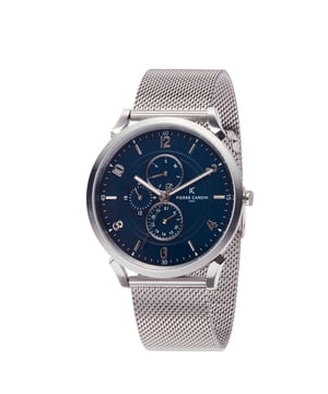 This Pierre Cardin Pigalle Boulevard Multi Dial Watch for Men is the perfect timepiece to wear or to gift. It's Silver 44 mm Round case combined with the comfortable Silver Stainless steel watch band will ensure you enjoy this stunning timepiece without any compromise. Operated by a high quality Quartz movement and water resistant to 3 bars, your watch will keep ticking. This sporty and trendy watch is a perfect gift for New Year, birthday,valentine's day and so on  -The watch has a calendar function: Day-Date, Luminous Hands, 24-hour Display High quality 21 cm length and  21 mm width Silver Stainless steel strap with a Fold over clasp Case diameter: 44 mm,case thickness: 8 mm, case colour: Silver and dial colour: Blue