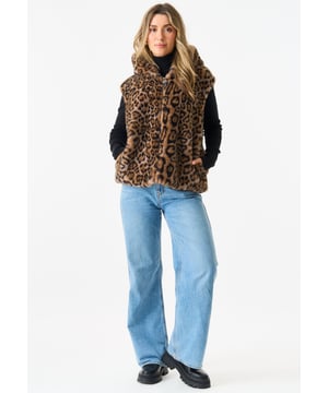 Dit modieuze Animal Hooded Fur Gilet voegt een chique touch toe aan elke outfit. Blijf warm en stijlvol dankzij het zachte bont en de praktische capuchon. Dit gilet is perfect voor koud weer en is een must-have in elke garderobe. Verbeter je mode vandaag nog!