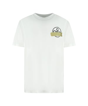 Off-White Tape Logo White T-Shirt. Off-White White T-Shirt. Off-White Logo On Front Chest. Crew Neck. 100% Cotton, Made In Portugal. Style Code: OMAA027R201850020148