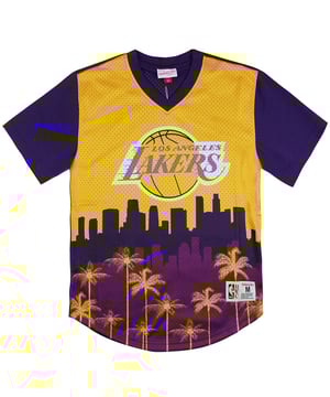 Mitchell & Ness Los Angeles Lakers gewinnen kurzes Mesh-Mens-T-Shirt