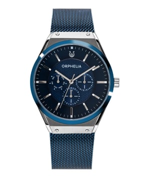 Diese Orphelia Saffiano Multi Dial-Uhr für Herren ist die perfekte Uhr zum Tragen oder Verschenken. Das silberne runde 41-mm-Gehäuse in Kombination mit dem bequemen blauen Edelstahlarmband sorgt dafür, dass Sie diese atemberaubende Uhr ohne Kompromisse genießen können. Ihre Uhr wird von einem hochwertigen Quarzwerk angetrieben und ist bis 3 Bar wasserdicht, sodass sie immer weiter tickt. TOLLES DESIGN: Die ORPHELIA Saffiano Multi Dial-Uhr mit Miyota-Quarzwerk verfügt über eine Datumsanzeige und ein Mesh-Armband. Diese Uhr verfügt über eine 24-Stunden-Anzeige. Perfekt für Partys, Verabredungen und zum Tragen im Büro. PREMIUM-QUALITÄT: Durch die Verwendung hochwertiger Materialien Glas: Mineralglas Gehäusematerial: Edelstahl Armbandmaterial: Edelstahl - Wasserdicht: 3 Bar KOMPAKTE GRÖSSE: Gehäusedurchmesser: 41 mm Höhe: 9 mm Armband - Länge: 22 cm Breite: 20 mm. Aufgrund dieser praktischen handlichen Größe ist die Uhr absolut alltagstauglich - Gewicht: 92 g