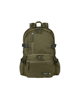 Unisex-Rucksack mit Reißverschluss. eine Innentasche mit Reißverschluss und zwei offene Innentaschen. Zwei Frontreißverschlüsse und zwei offene Seitenreißverschlüsse. Außentaschen. fehlender Schultergurt.  Griff aus recyceltem Polyethylenterephthalat. zwei Innenfächer.  externes Material.  Innenraum aus recyceltem Polyethylenterephthalat. Maße: 30x42,5x17,5 cm. Modeprodukt