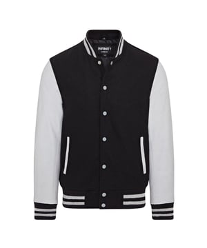 Presentamos el epítome del estilo universitario: nuestra chaqueta de béisbol de lana Letterman con mangas de cuero auténtico. Confeccionada con una lana fina y duradera y un tejido de lana suave para el cuello, las mangas y la cintura, esta chaqueta promete comodidad y longevidad. Las mangas de cuero genuino agregan un toque de lujo y durabilidad, mientras que el forro fino con un bolsillo interior con ribete de lana completa el paquete. Cada chaqueta universitaria está hecha a medida con combinaciones de colores uniformes y diseño de ribetes. Capa exterior Lana con mangas de cuero de oveja genuino Cierre de botón con tachuelas en la parte delantera Forro de poliéster suave Interior con dos bolsillos interiores, incluido un bolsillo para el móvil Costuras de alta calidad