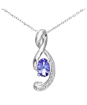 9K (375) White Gold: 1.4gr; # Diamond: 0.005ct; # Tanzanite: 0.5ct