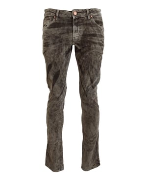 Merk: ACHT  
Model: Corduroy Broek  
Kleur: Grijs Gewassen  
Materiaal: 97% Katoen 3% Elastaan  
Ritsluiting  
Logo details  
Made in Italy  
Materiaal: 97% Katoen 3% Elastaan