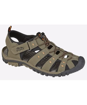 Delivered in a classic sports sandal design, these PDQ Romper men's sandals boast a protective toe bumper, a touch fastening and toggle closure for a secure fit, and a durable outsole designed for the trails.- Synthetic Nubuck upper
- Velcro touch fastening
- Heel tab for easy on / off wear
- Comfortable textile lining
- TPR Sole