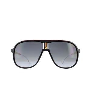 Las gafas de sol Carrera 1007/s 807 9o negro oro gris oscuro degradado son un modelo retro de Carrera con una ancha banda en la parte superior plana para un look atrevido y moderno. Las patillas finas pero anchas completan el estilo con estilo.