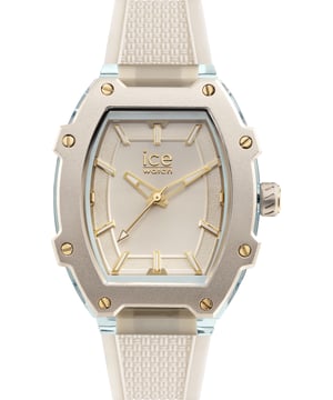 This Ice Watch Ice Boliday - Almond Skin Blue Analogue Watch for Women is the perfect timepiece to wear or to gift. It's Beige  Tonneau case combined with the comfortable Beige Silicone watch band will ensure you enjoy this stunning timepiece without any compromise. Operated by a high quality Quartz movement and water resistant to 5 bars, your watch will keep ticking. Discover the ICE Bolday - almond skin blue plastic. This Analogue watch has a  function: Luminous Hands and Luminous Numbers High quality 19 cm length and 19 mm width Beige Silicone strap with a Buckle Case measurement: 36 X 47 mm,case thickness: 12 mm, case colour: Beige and dial colour: Beige
